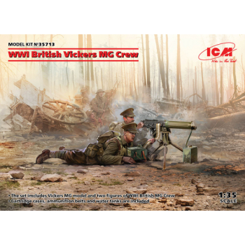 Model plast. ICM 35713 British VICKERS Machine Gun + 2 figures